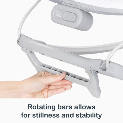 Rotating bars allows for stillness and stability on the Smart Steps My First Rocker 2 Bouncer