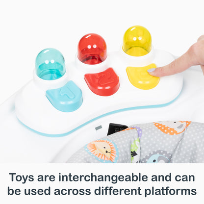 Toys are interchangeable and can be used across different platforms of the Smart Steps Bounce N' Glide 3-in-1 Activity Center Walker